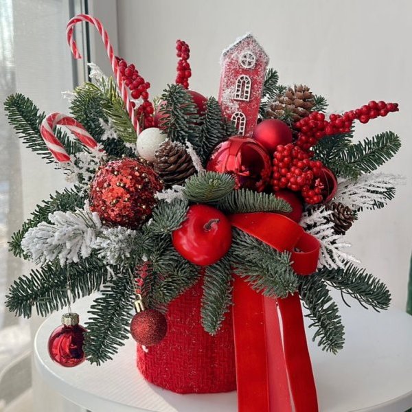 Новогодняя композиция (НГ12) из Новый год - Интернет магазин цветов ЭДЕМ в Хабаровске
