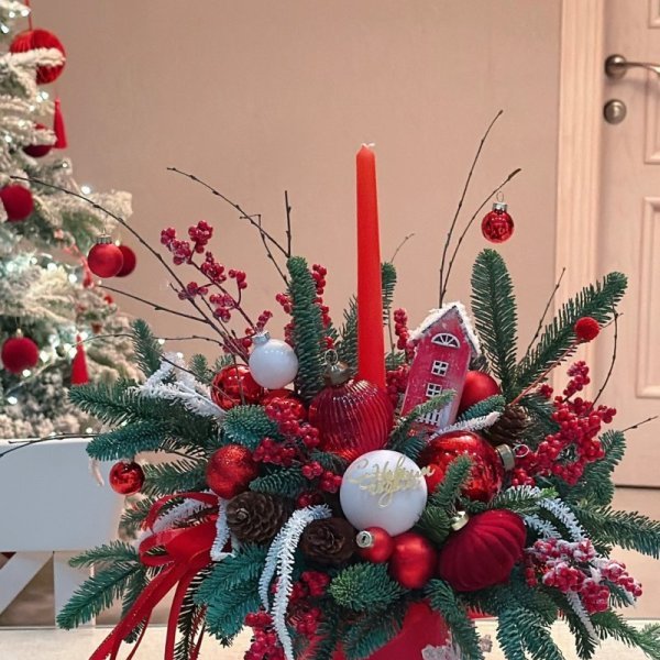 Новогодняя композиция (НГ01) из Новый год - Интернет магазин цветов ЭДЕМ в Хабаровске