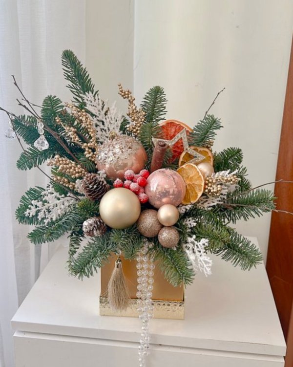 Новогодняя композиция (Нг012) из Новый год - Интернет магазин цветов ЭДЕМ в Хабаровске